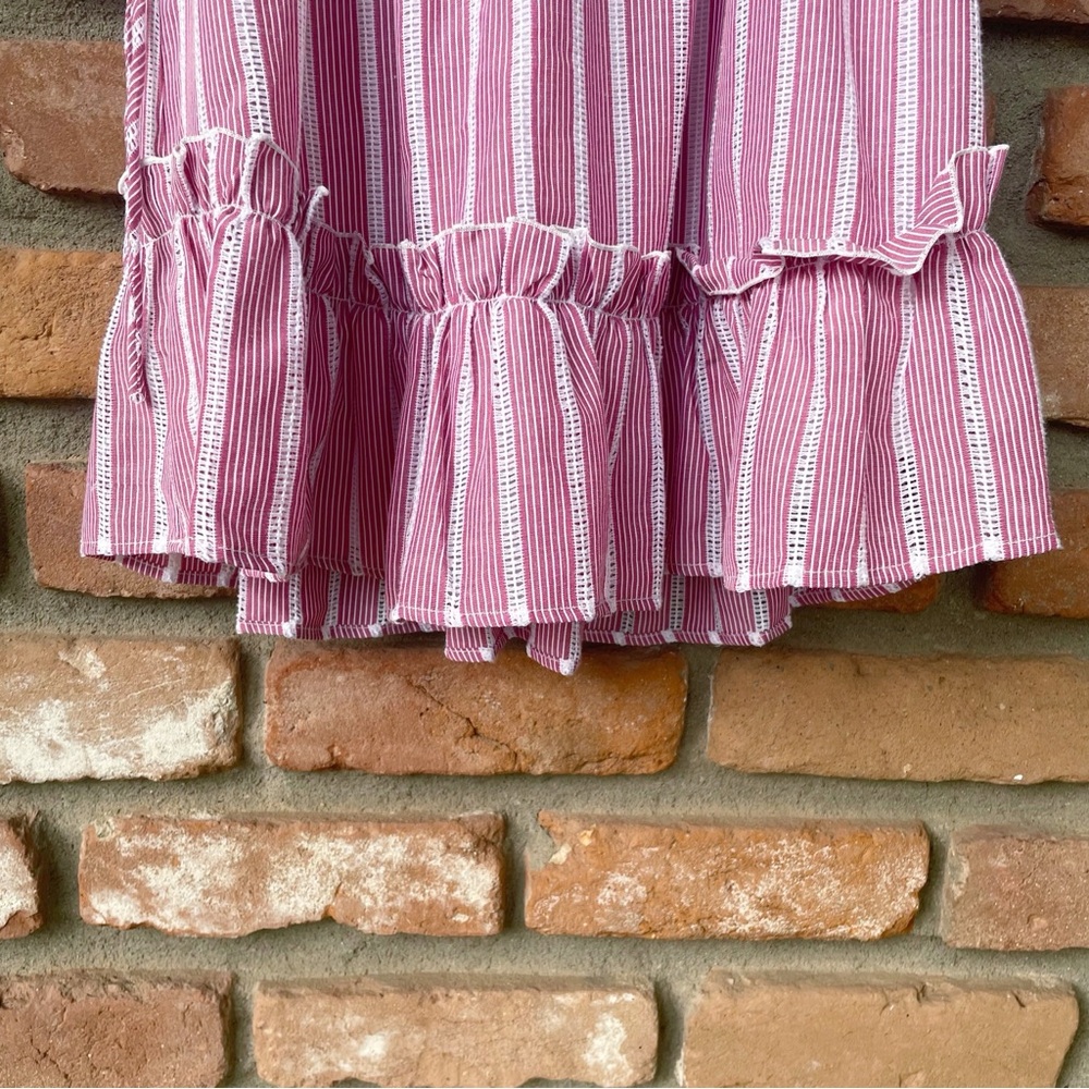 The Fifth Label Kite Stripe Red and White Striped Ruffles Dress Size Medium, 6 - Picture 7 of 16